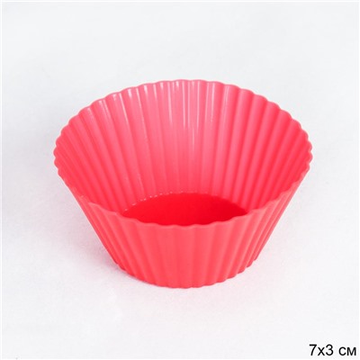 Форма для выпечки силиконовая для кексов 7х3 см / GF-624 /уп 10/2000/ красная