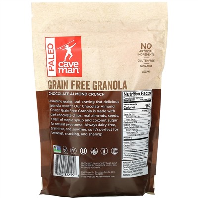Caveman Foods, Grain Free Granola, Chocolate Almond Crunch, 7 oz (198 g)