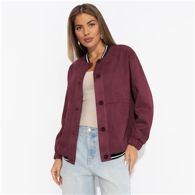 Бомбер из экозамши, Любуйся мной (бордовый)