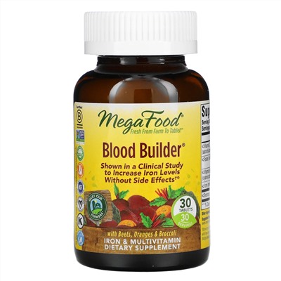 MegaFood, Blood Builder, 30 таблеток