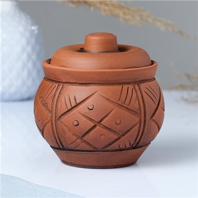 Горшочек для запекания Кунгурская керамика «Молочение», 650 мл, керамика, коричневый