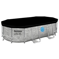 УЦЕНКА Бассейн каркасный Power Steel Swim Vista, 427×250×100, фильтр-насос, лестница, тент, 56714 Bestway