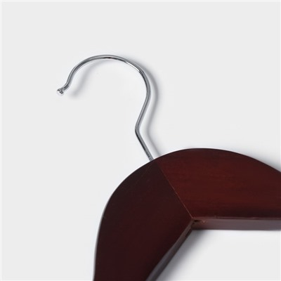 Плечики - вешалки для брюк и юбок Доляна, 44.5×24 см, 3 шт., с зажимами, деревянная сорт В, коричневые