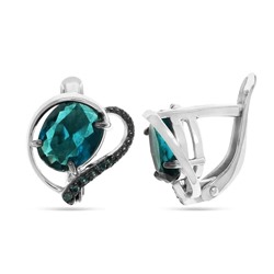 Серьги из серебра лондон топаз кварц, СЦ-0994