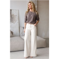 Базовый лонгслив из премиального хлопка с эластаном VILATTE, 1228142