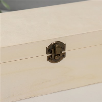 Шкатулка для росписи дерево с делениями «Прямоугольная», для творчества, декора, замок пряжка, 26×11×8 см