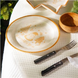 Тарелка SL Home «С Новым Годом», d=23.3 см, керамика, белая