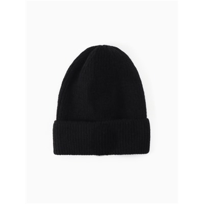 Шапка с подворотом женская MINAKU, размер 54-56, чёрная