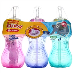 Nuby, No Spill FlexStraw Cups, 12+ M, Girl, 3 Pack, 10 oz (300 ml) Each