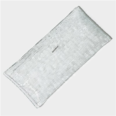 Блюдо сервировочное Доляна «Текстура», 25.5×12.5 см, стекло, прозрачное