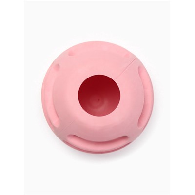 Мяч для собак «Полосатик», 6 см, рифлёный, TPR, розовый