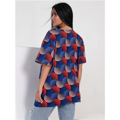 Туника женская Круги 009 (Синий)