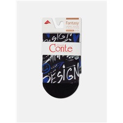 Полиамидные CONTE FANTASY Плотные носки с черным мыском и рисунком «Art Design»