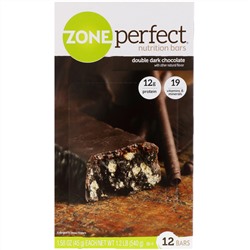 ZonePerfect, Питательные батончики, двойной темный шоколад, 12 батончиков, 1,58 унции (45 г) каждый