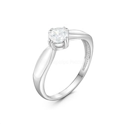 Кольцо из серебра с кристаллом Сваровски родированное 925 пробы К-3683рс8088