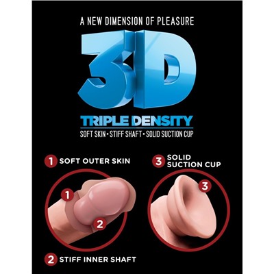 Телесный фаллоимитатор на присоске 9  Triple Density Cock - 26,7 см.