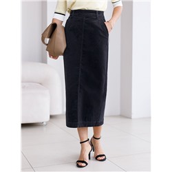 Юбка-карандаш из эластичного микро-вельвета