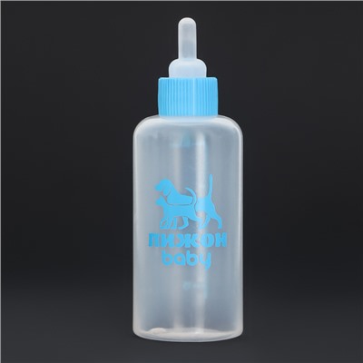 Набор для вскармливания животных «Пижон», бутылочка 60 мл, 4 соски и ёршик, голубой