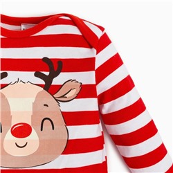 Комбинезон детский «Крошка Я. Оленёнок», рост 62-68 см, красный, белый
