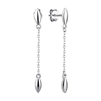 Серьги из серебра без вставки, Л-10256