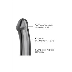 Черный фаллос на присоске Silicone Bendable Dildo L - 19 см.
