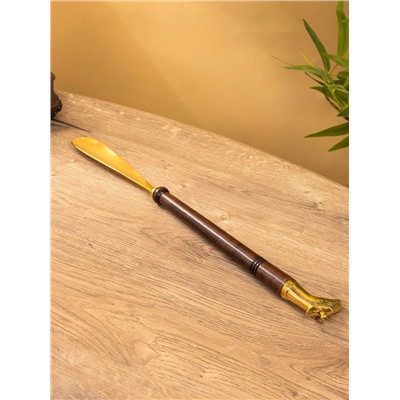 Ложка для обуви «Дельфин», 49 см, латунь, дерево