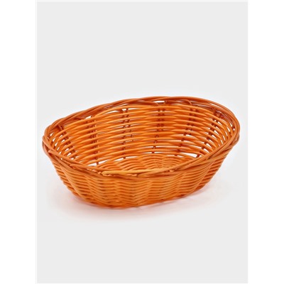 Корзинка для фруктов и хлеба Доляна «Капучино», 17×14×4 см, пластик, плетёная, коричневая
