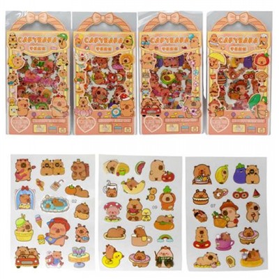 Наклейки 110х220 мм лазерные "Капибара" 40 шт в шоубоксе 77429 Centrum