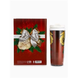 Подарочный набор новогодний, ежедневник А5, 80 листов, термостакан 350 мл «С Новым годом!»