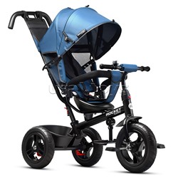 Велосипед трехколесный Rocket 137-BL, колеса надувные 12"/10", цвет синий