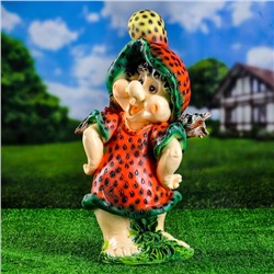 Садовая фигура из полистоуна «Девочка-клубничка», 55×25×30 см
