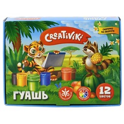 Гуашь 12цв 10мл КГ1210КР Creativiki