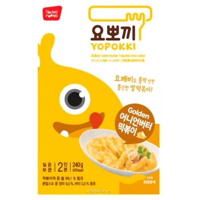 Рисовые палочки токпокки со сливочно-луковым соусом Yopokki, Корея 240 г (2 порции) Акция