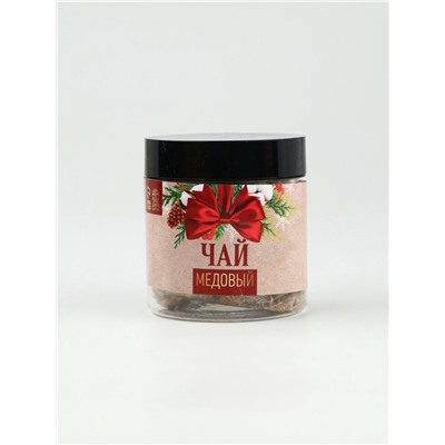 Подарочный набор новогодний «Тёплых праздников», мёд с пыльцой 250 г, чай 50 г, ложка