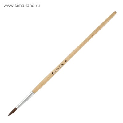 Набор кистей для рисования, белка, 5 штук: № 1, 2, 3, 4, 5, круглые, деревянная ручка, международный размер