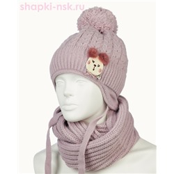 02-70-S Комплект для девочки (шапка+снуд) (52-54)