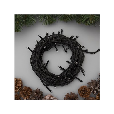 Гирлянда «Нить» 20 м, IP20, тёмная нить, 200 LED, свечение белое, 8 режимов, 220 В