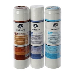 Комплект картриджей Unicorn K-FE, "PS-10. FCFE-10. FCB-10", очистка+обезжелезивание