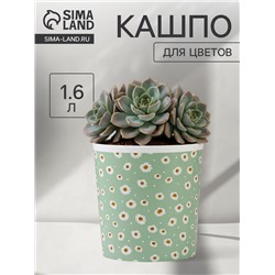 Кашпо для цветов «Ромашки», 1.6 л, d=14 см, h=14 см, пластиковое