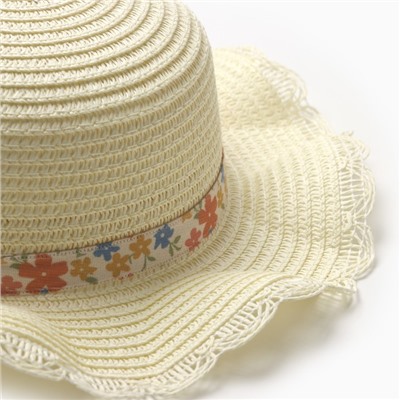 Шляпа для девочки MINAKU «Милашка», р-р 52, бежевая