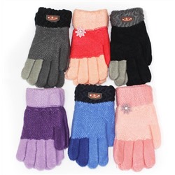 Перчатки вязаные детские "цветок"