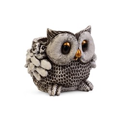 Фигурное кашпо «Сова», 2.6 л, 30×23×25 см, гипс, серое
