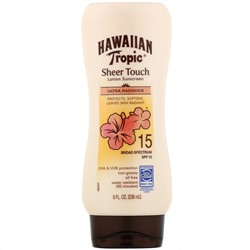 Hawaiian Tropic, Sheer Touch, Ultra Radiance, солнцезащитный лосьон с SPF 15, 236 мл