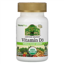 Nature's Plus, Source of Life, Garden, витамин D3, 60 веганских капсул