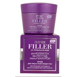 Витэкс Super Filler Крем для лица и кожи вокруг глаз на термальной воде заполнение морщин и восстановление плотности день ночь 50+ 45 мл