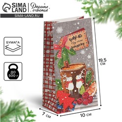 Пакет подарочный без ручек новогодний «Кому‒то ну очень хорошему», 10×19.5×7 см