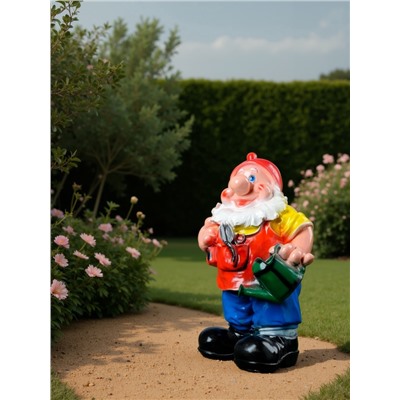 Садовая фигура из гипса «Гном с лейкой», 40×15×26 см