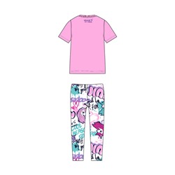 Комплект детский трикотажный для девочек: фуфайка (футболка), брюки (легинсы)