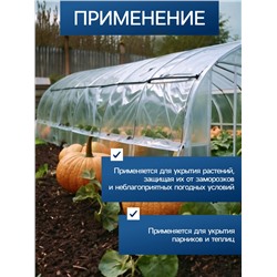 Плёнка полиэтиленовая, толщина 60 мкм, 3×100 м, рукав (1.5 м×2), прозрачная, 1 сорт, Эконом 50 %, Greengo