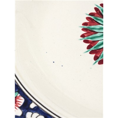 УЦЕНКА Блинница Риштанская Керамика «Цветы», 32 см, синий